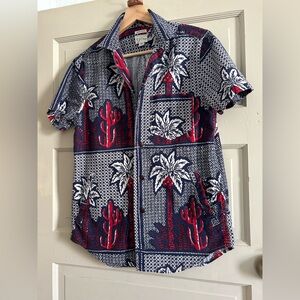 Men's J.Crew Blue and Red Patterned Summer Shirt